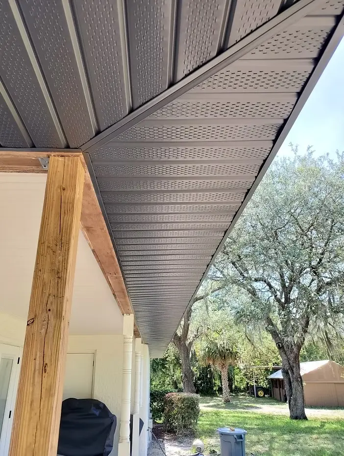 Professional soffit and fascia installation in Orlando, FL, completed by Precision Gutters FL to enhance roof ventilation and curb appeal.